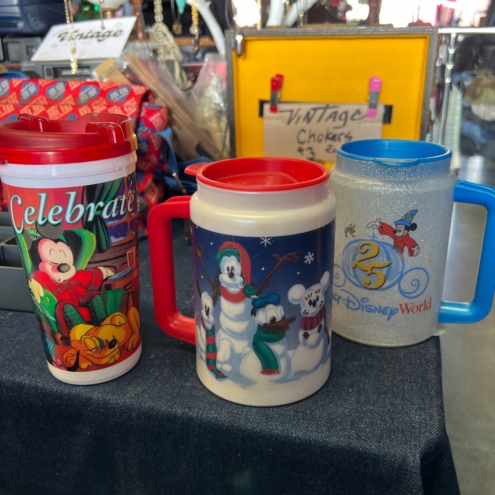 Set of Three Vintage Disney Cups 80s 90s y2k